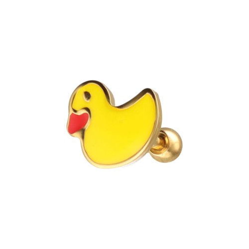 Kolczyk do ucha z emaliowanej stali ŻÓŁTA KACZUSZKA.jpg