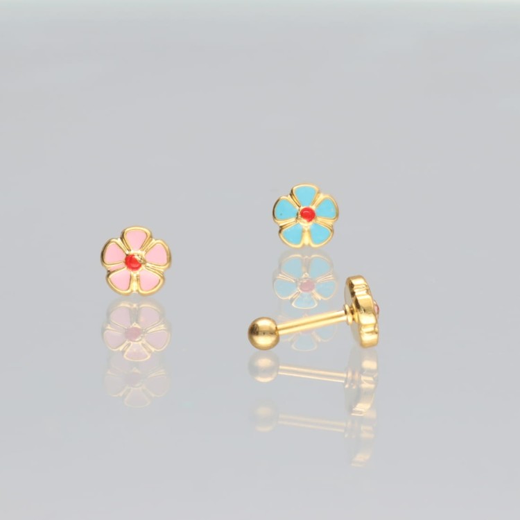 Kolczyk do ucha z emaliowanej stali KWIATUSZEK .jpg