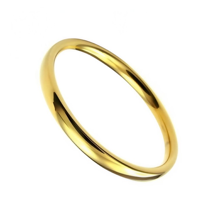Złota cienka obrączka ze stali szlachetnej.jpg