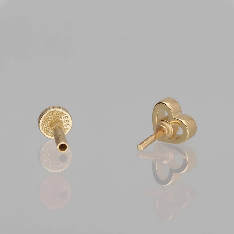 Labret ze Złota 14K SERDUSZKO z cyrkonią