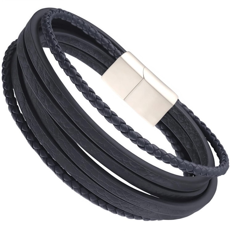 Bransoletka skórzana z rzemieni granatowa2.jpg