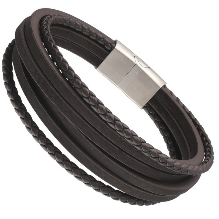 Bransoletka skórzana z rzemieni brązowa1.jpg