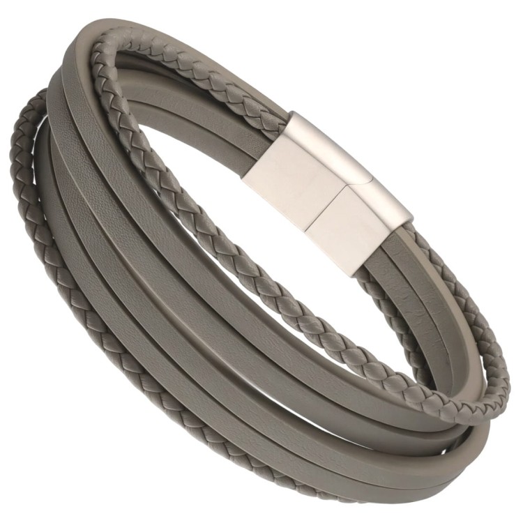 Bransoletka skórzana z rzemieni beżowa1.jpg