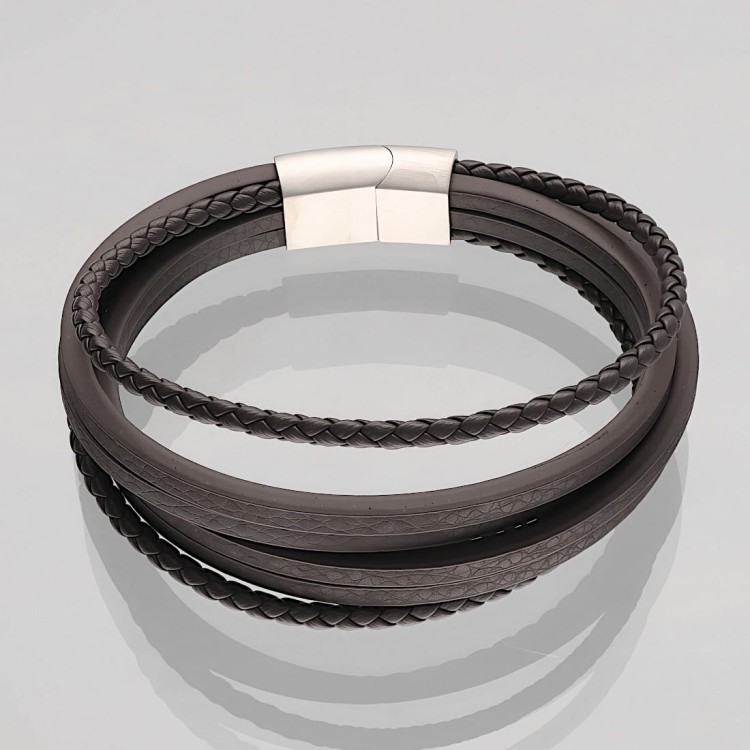 Bransoletka skórzana z rzemieni brązowa2.jpg