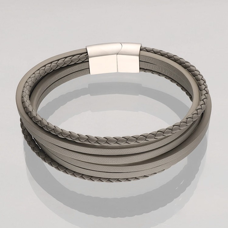 Bransoletka skórzana z rzemieni beżowa2.jpg