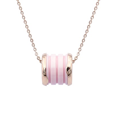 Naszyjnik rose gold z koralikiem z różowej ceramiki.jpg
