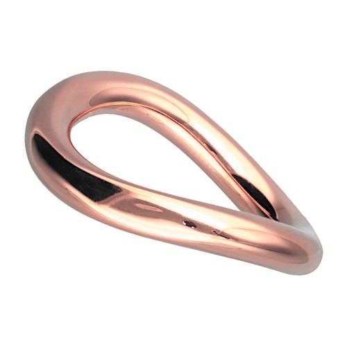 Falowana obrączka stalowa w kolorze różowego złota.jpg