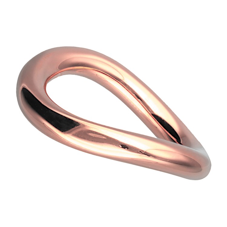 Falowana obrączka stalowa w kolorze różowego złota.jpg
