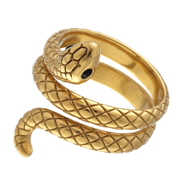 Złoty stalowy pierścień ŻMIJKA.jpg