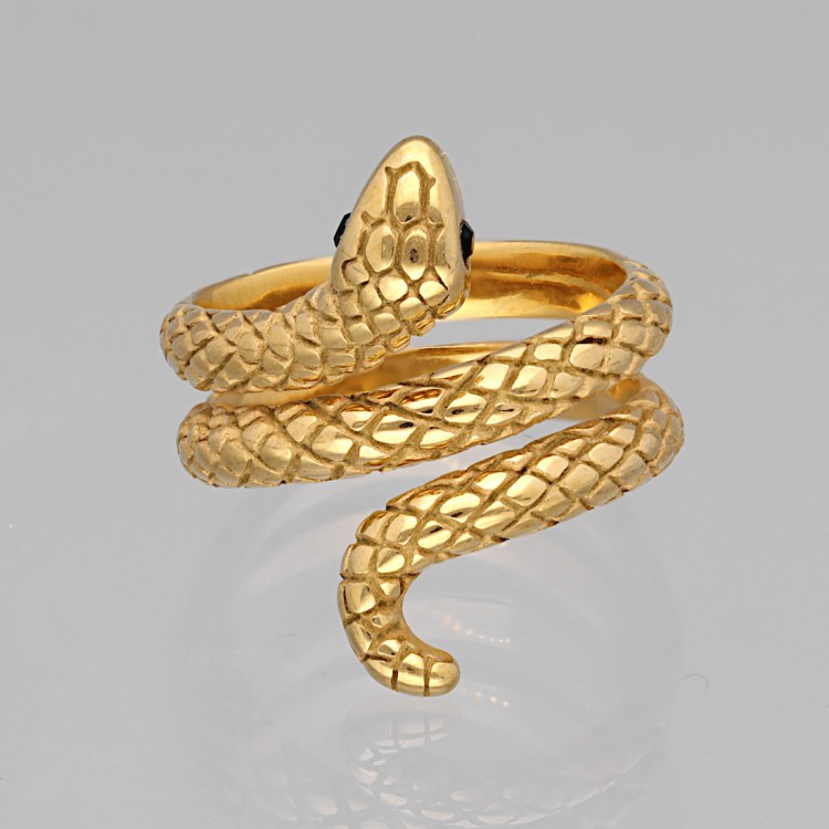 Złoty stalowy pierścień ŻMIJKA.jpg