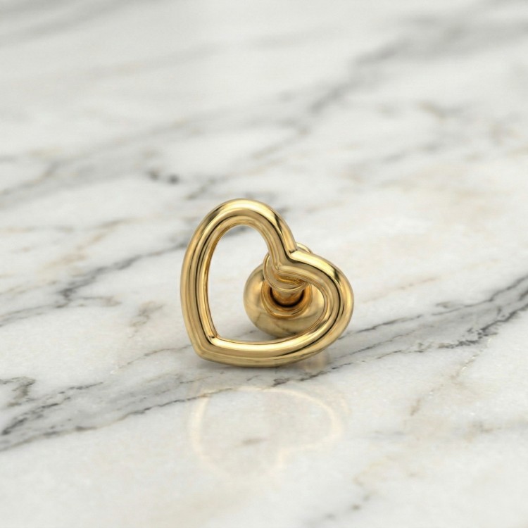 Złoty kolczyk do ucha ze stali szlachetnej SERDUSZKO.jpg