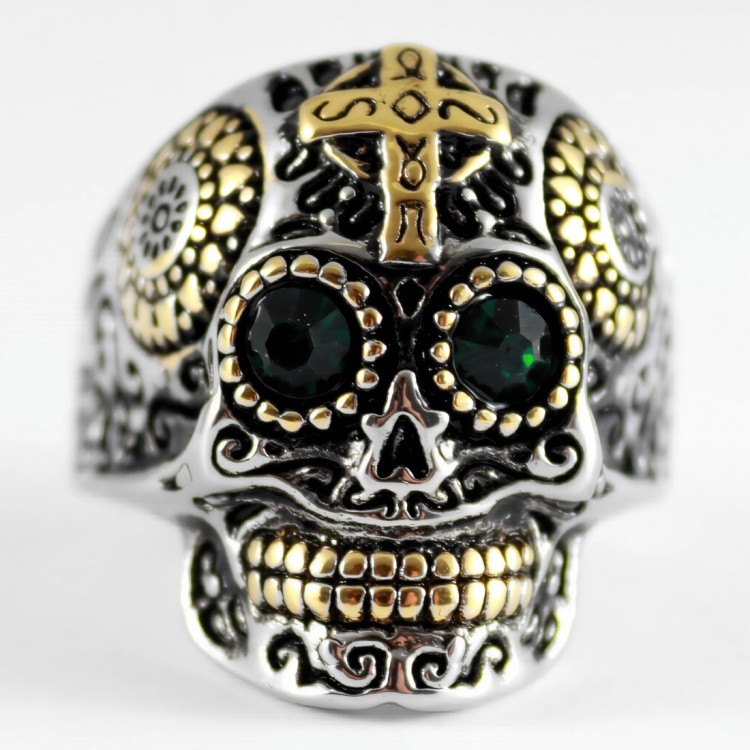 Srebrny sygnet z czaszką calavera.jpg