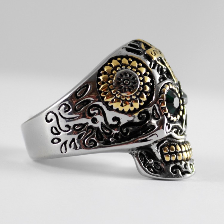 Srebrny sygnet z czaszką calavera.jpg