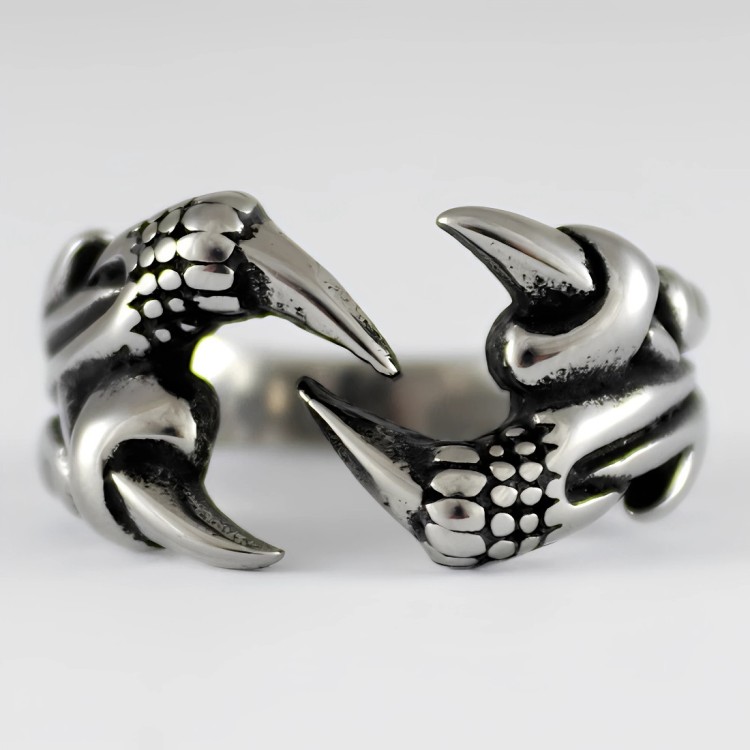 Oksydowany  pierścień stalowy kształcie  szponów.JPG