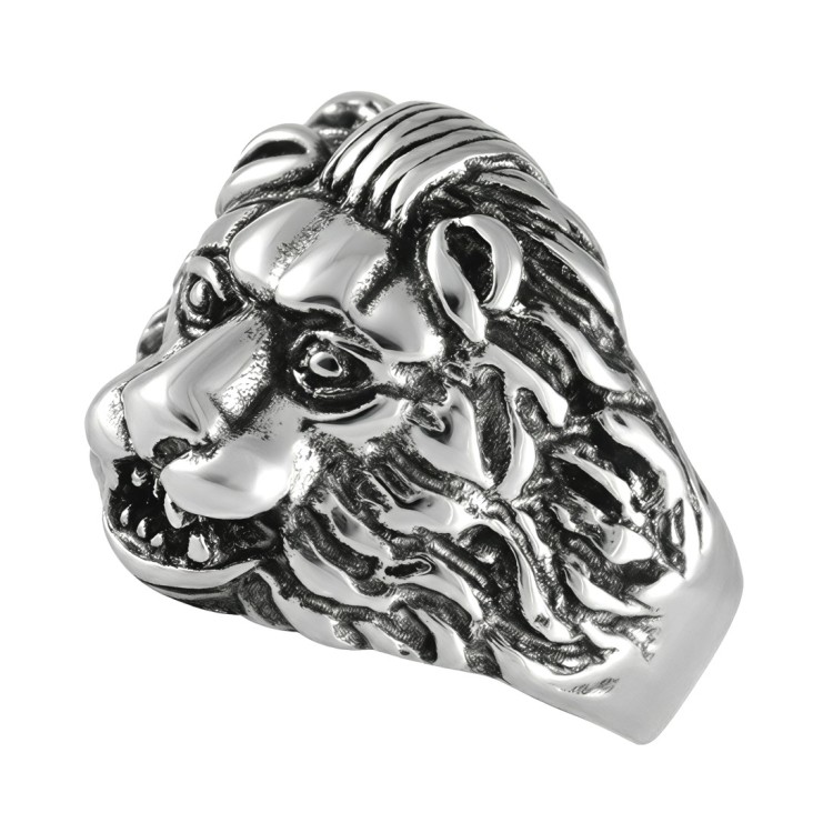 Srebrny sygnet stalowy LEW