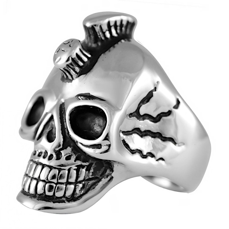 Srebrny sygnet stalowy CZASZKA Z IROKEZEM.jpg