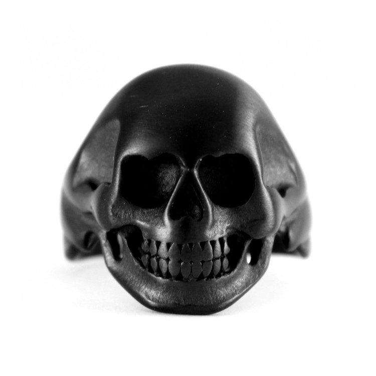 Czarny matowy sygnet stalowy CZASZKA.jpg