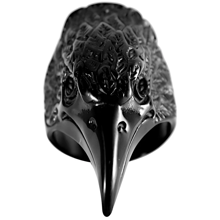 Czarny sygnet stalowy głowa kruka.jpg