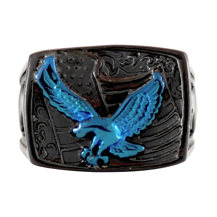 Czarny sygnet stalowy niebieski orzeł.jpg