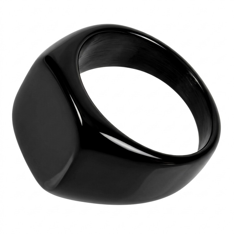 Czarny sygnet stalowy z kwadratowym frontem.jpg