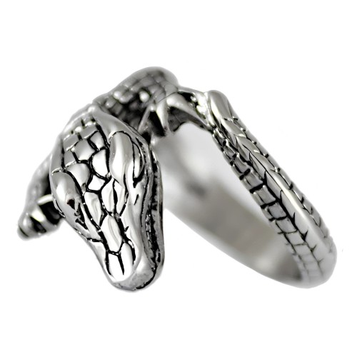 Srebrny pierścień stalowy KROKODYL.jpg