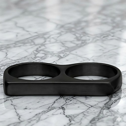 Czarna  minimalistyczna obrączka na dwa palce.jpg