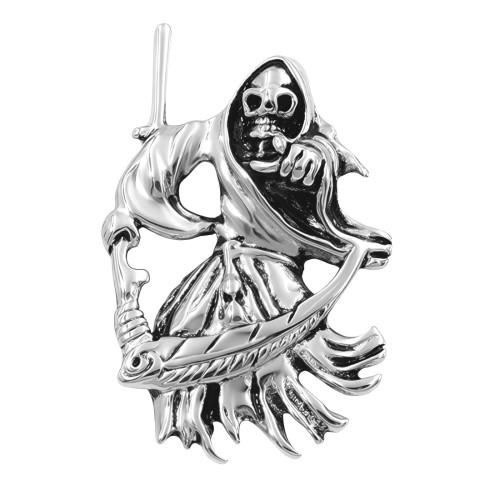 Zawieszka ze stali w kształcie Śmierci z kosą