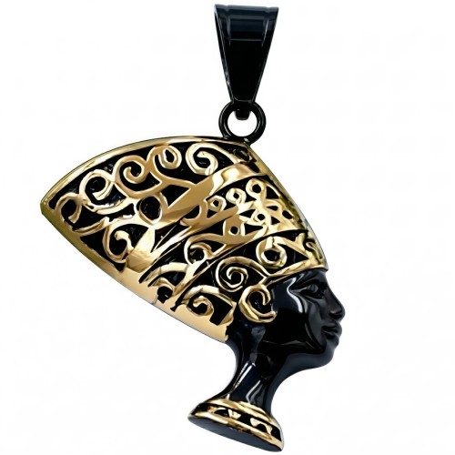 Czarna zawieszka ze stali NEFERTITI.jpg