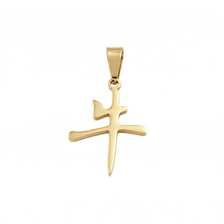 Złota zawieszka ze stali chińskie KANJI ZNAK BYKA.jpg