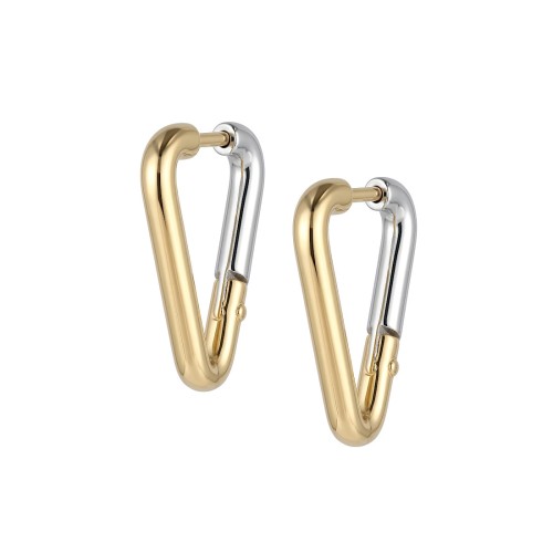 Trójkątne kolczyki huggie ze stali złoto-srebrne.jpg