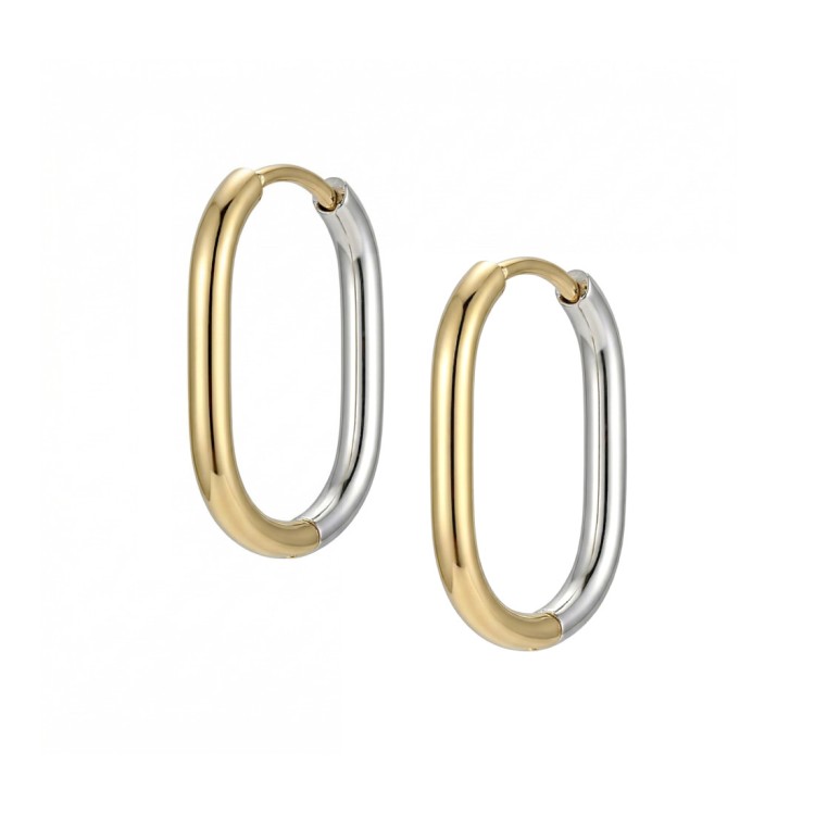 Owalne kolczyki huggie ze stali złoto-srebrne.jpg