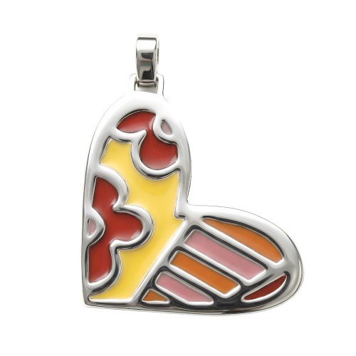 Zawieszka ze stali emaliowana w kształcie serca