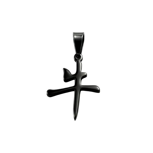 Czarna zawieszka ze stali chińskie KANJI ZNAK BYKA.jpg