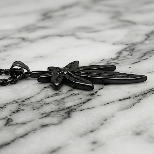 Czarna zawieszka ze stali CANNABIS