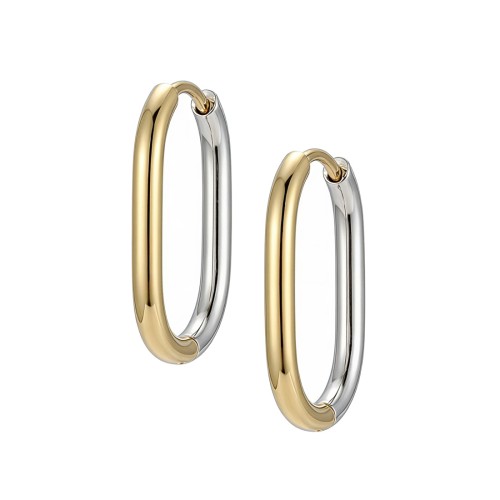 Owalne kolczyki huggie ze stali złoto-srebrne.jpg