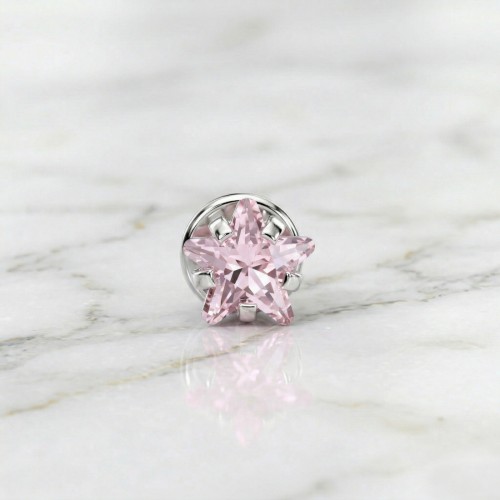 Labret ze stali szlachetnej GWIAZDKA z różowej cyrkonii.jpg