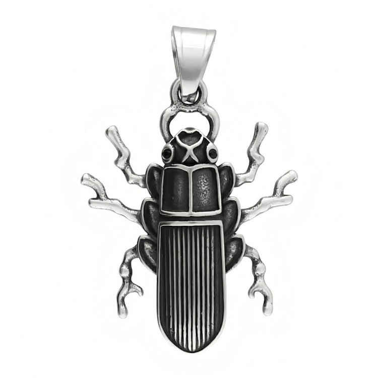 Stalowa zawieszka w kształcie skarabeusza