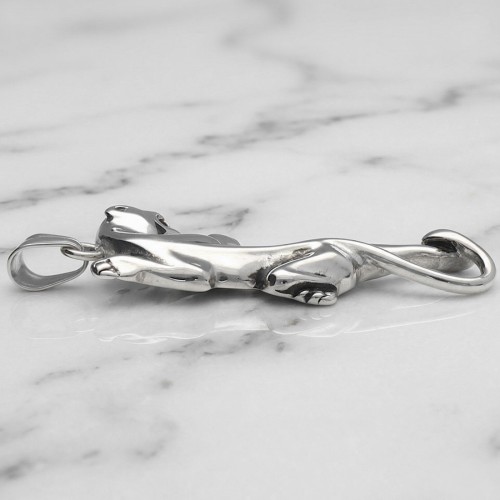 Stalowa zawieszka ze stali w kształcie pantery