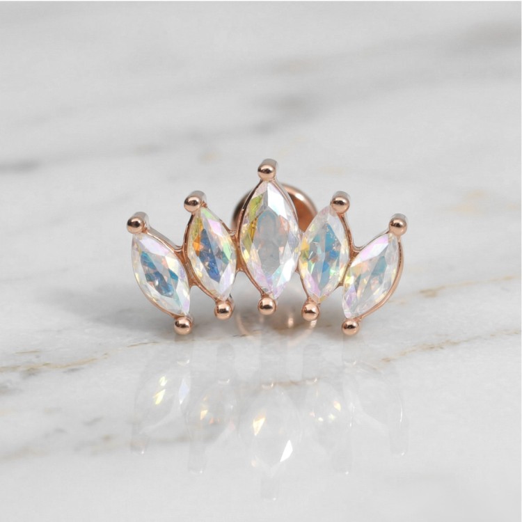 Labret ze stali szlachetnej ŁUK z cyrkonii AB o szlifie marquise.jpg