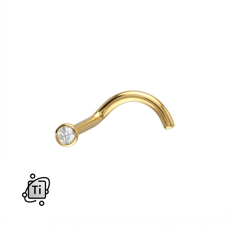 Złoty nostril haczyk z cyrkonią Crystal z Tytanu G23.jpg
