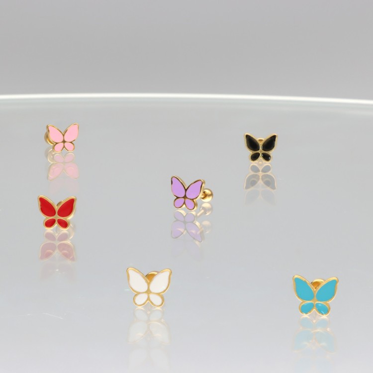 Kolczyk do ucha z emaliowanej stali MOTYL.jpg