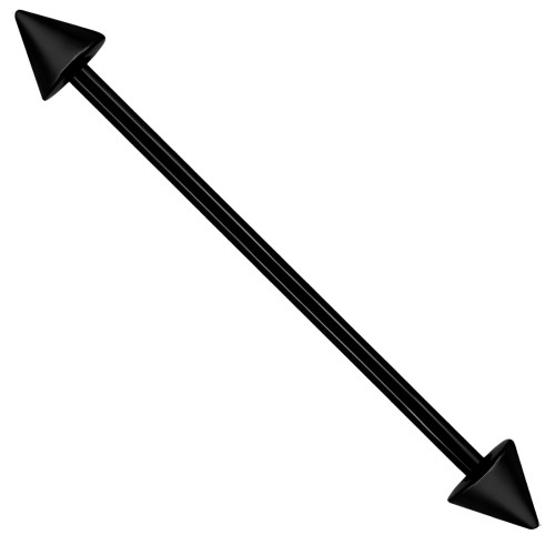 Czarna sztanga stalowa industrial z grotami .jpg