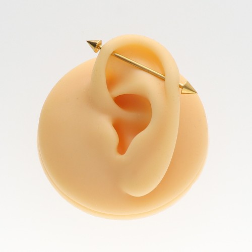 Złota sztanga stalowa industrial z grotami .jpg