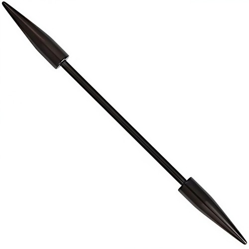 Czarna sztanga stalowa industrial z długimi grotami .jpg