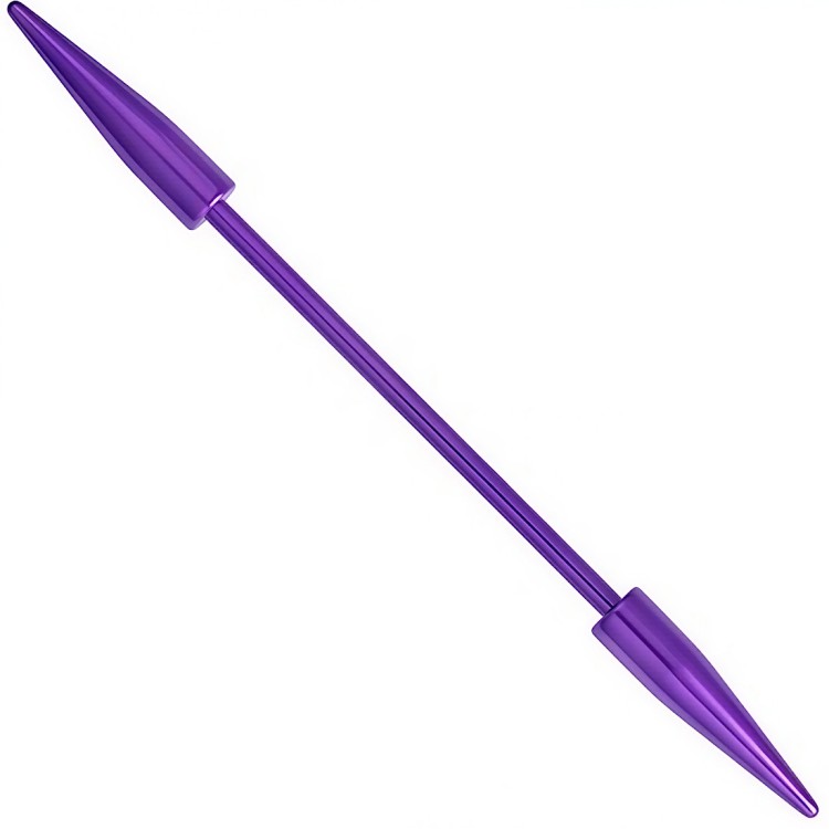 Fioletowa sztanga stalowa industrial z długimi grotami .jpg