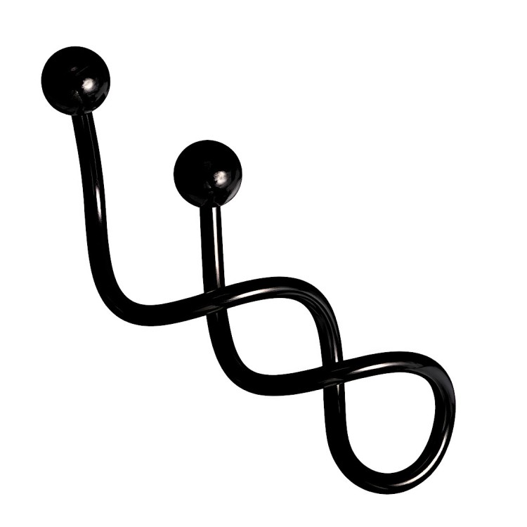 Czarny kolczyk stalowy do ucha industrial twister .jpg