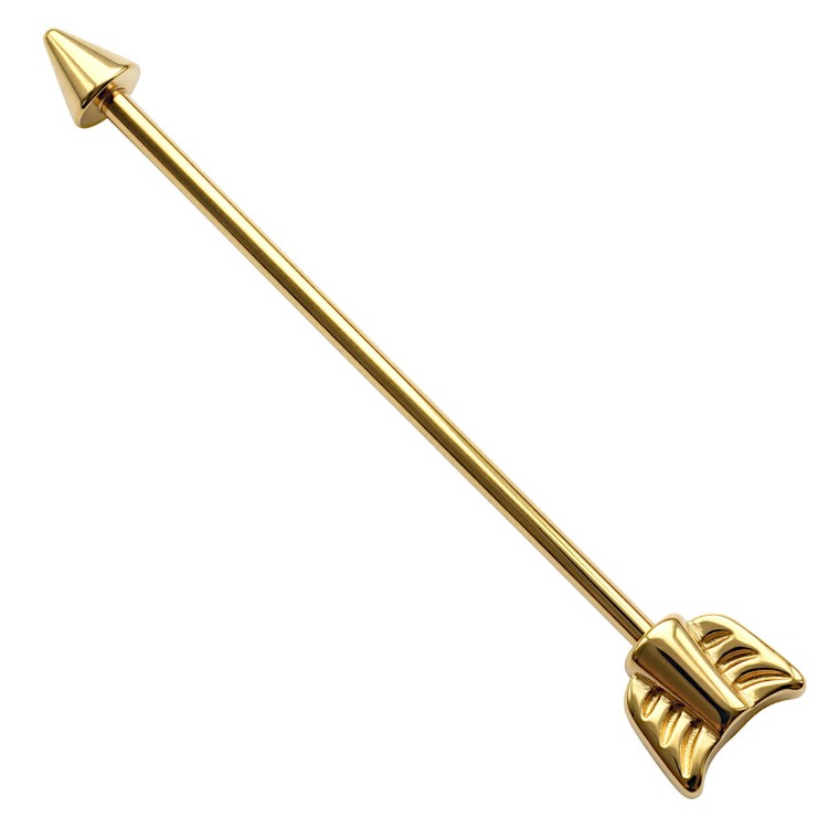 Złota sztanga stalowa industrial w kształcie strzały.jpg