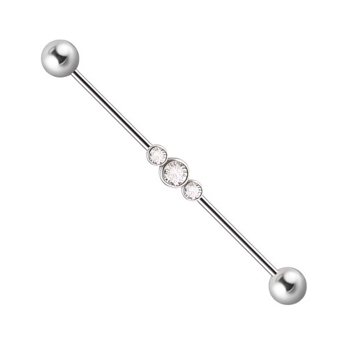 Kolczyk ze stali Industrial z trzema cyrkoniami.jpg