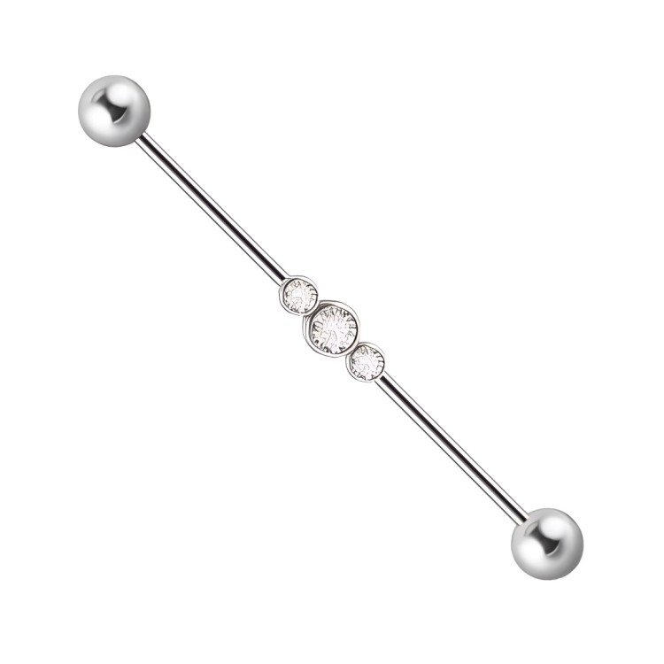 Kolczyk ze stali Industrial z trzema cyrkoniami.jpg