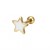 Złoty kolczyk do ucha z emaliowanej stali BIAŁA GWIAZDKA.jpg